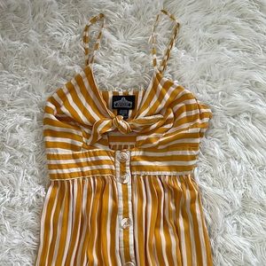 Angie Yellow and White Striped Dress